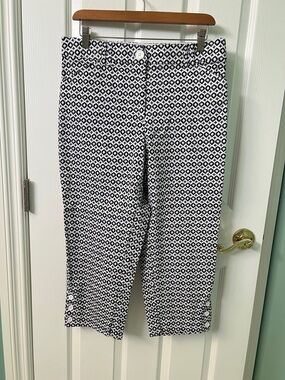 Counterparts Black & White Geometric Cropped Pants